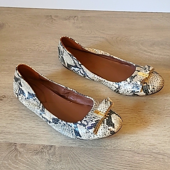 Cole Haan Snakeskin Ballerina Slippers size 8b - Picture 1 of 9